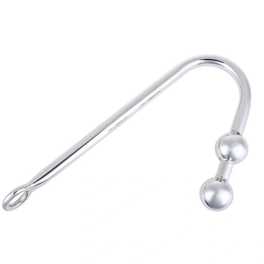 4417 Pleasurable Steel Two Stainless Hook Anal Balls 0710